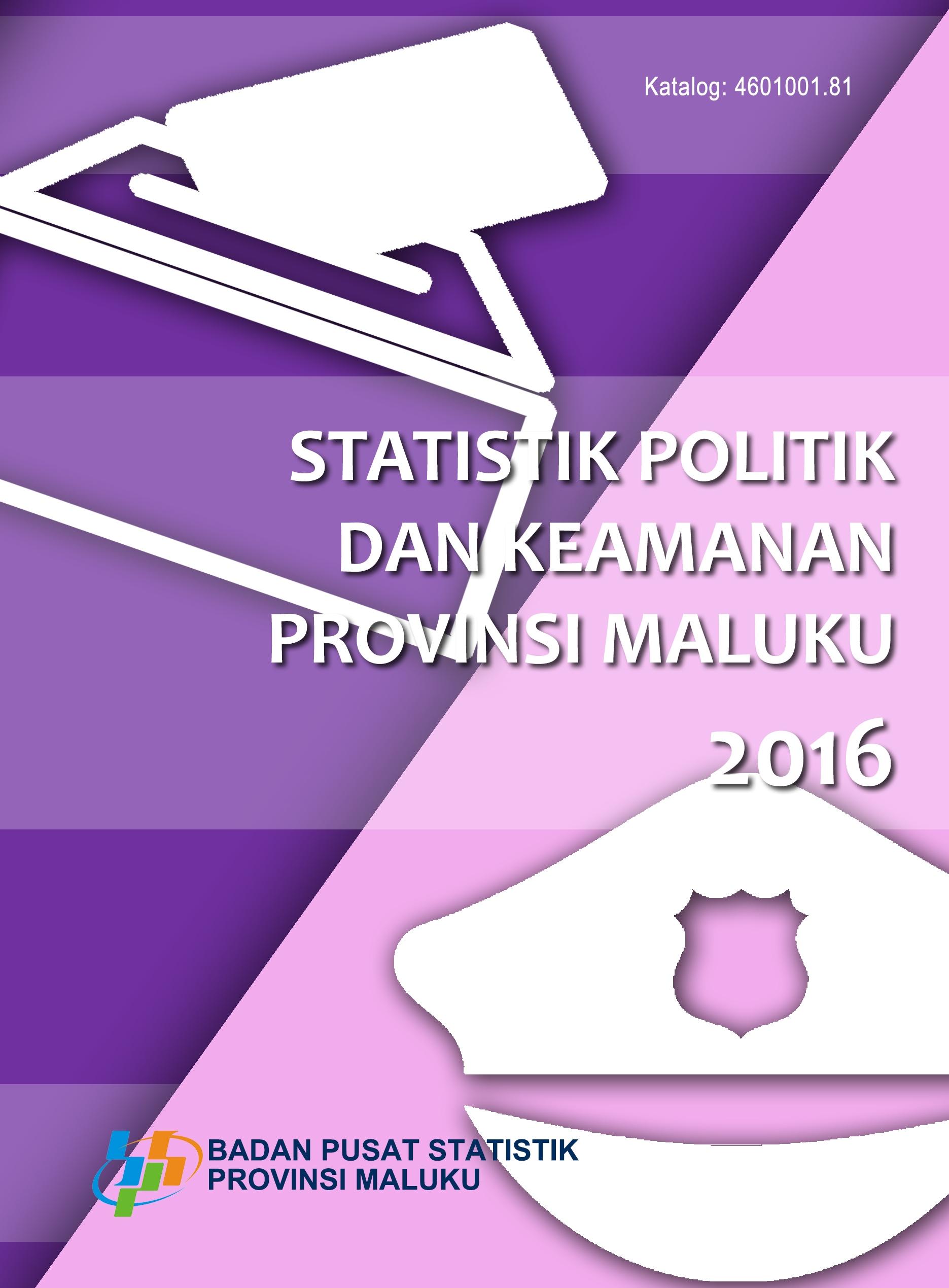 Statistics of Politic and Security in Maluku Province 2016